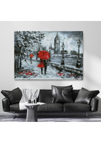 Londra Sokakları Yağlıboya Görünüm Dekoratif Kanvas Duvar TABLOSU-3497 fiyatları