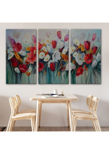 Kır Çiçekleri Yağlıboya Görünüm Dekoratif Kanvas Duvar TABLOSU-3581 modelleri