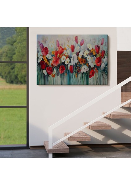 Kır Çiçekleri Yağlıboya Görünüm Dekoratif Kanvas Duvar TABLOSU-3581 indirimleri