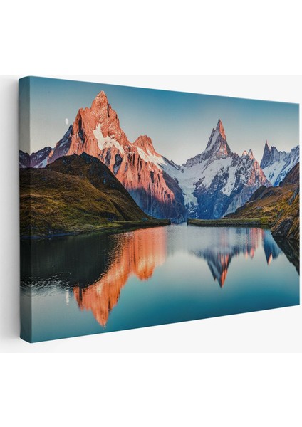 Bachalpsee Gölü ve Isviçre Alpleri Dekoratif Kanvas Duvar TABLOSU-3624