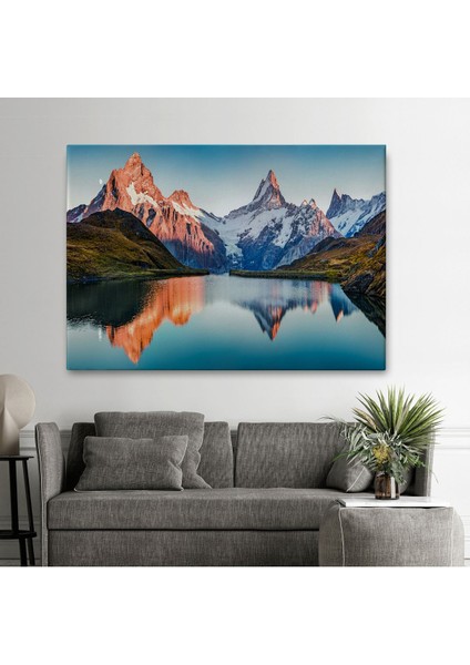 Bachalpsee Gölü ve Isviçre Alpleri Dekoratif Kanvas Duvar TABLOSU-3624 fiyatları