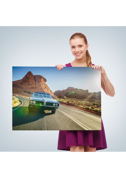 Çölde Eski Araba Dekoratif Kanvas Duvar TABLOSU-3516 fırsatları