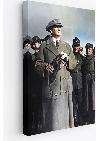 Atatürk Portre Tablosu Mustafa Kemal Atatürk Dikdörtgen Dekoratif Kanvas TABLO-FG-131