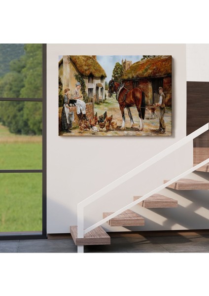 Ortacağ Alman Köyü Duvar TABLOSU-6605 indirimleri