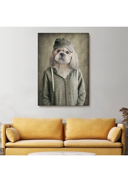 Köpek Kafalı Insan Kanvas TABLO-4994