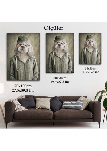 Köpek Kafalı Insan Kanvas TABLO-4994