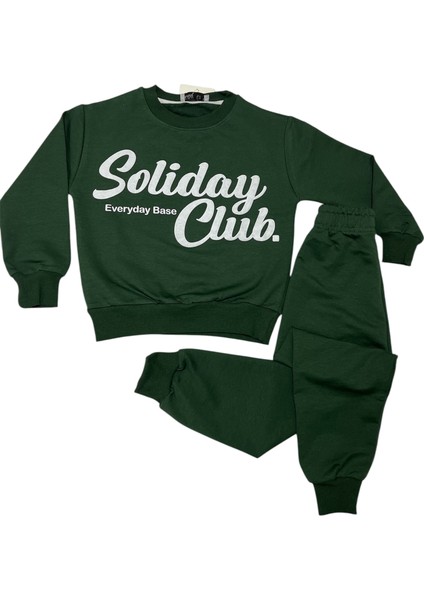 Erkek Çocuk Yeşil Soliday Baskılı Alt-Üst Takım modelleri