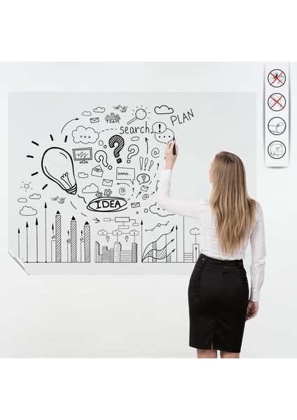 Statik Kağıt Şeffaf Yaz - Sil Eko-10 Adet 100 cm x 150 cm 11