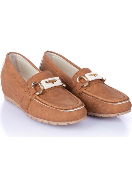 Mahze Kadın Taba Gizli Topuk Loafer Ayakkabı