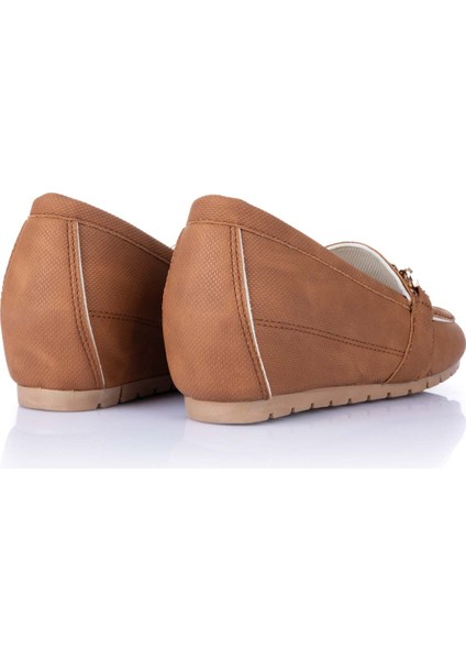 Mahze Kadın Taba Gizli Topuk Loafer Ayakkabı