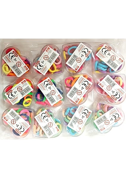 Saç Tokası Plastik Kalp Kutu - 3 Adet