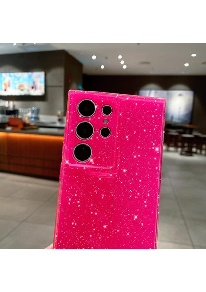 Samsung Galaxy S22 Ultra Uyumlu Kılıf Kamera Korumalı Parlak Işıltılı Simli Yıldızlı Slikon Kapak modelleri