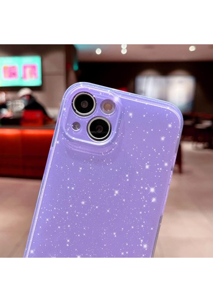 Iphone 15 Plus Uyumlu Kılıf Kamera Korumalı Parlak Işıltılı Simli Yıldızlı Renkli Slikon Kapak modelleri