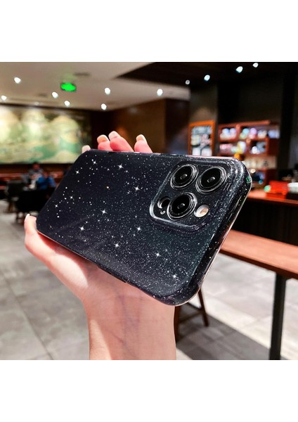 Iphone 12 Pro Max Uyumlu Kılıf Kamera Korumalı Parlak Işıltılı Simli Yıldızlı Renkli Slikon Kapak
