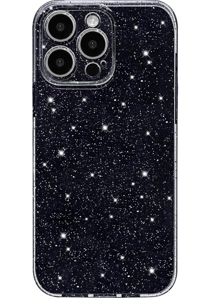 Iphone 15 Pro Uyumlu Kılıf Kamera Korumalı Parlak Işıltılı Simli Yıldızlı Renkli Slikon Kapak