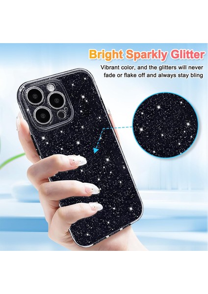 Iphone 15 Pro Uyumlu Kılıf Kamera Korumalı Parlak Işıltılı Simli Yıldızlı Renkli Slikon Kapak fiyatları