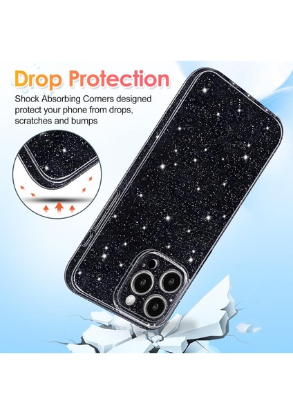 Iphone 15 Pro Uyumlu Kılıf Kamera Korumalı Parlak Işıltılı Simli Yıldızlı Renkli Slikon Kapak fırsatları