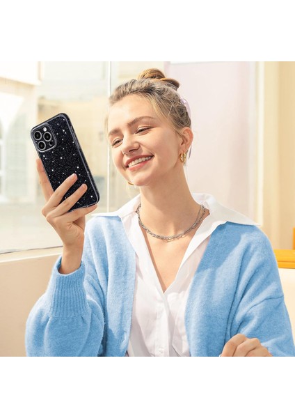 Iphone 15 Pro Uyumlu Kılıf Kamera Korumalı Parlak Işıltılı Simli Yıldızlı Renkli Slikon Kapak indirimleri