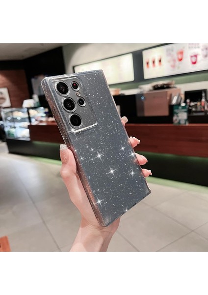 Samsung Galaxy S22 Ultra Uyumlu Kılıf Kamera Korumalı Parlak Işıltılı Simli Yıldızlı Slikon Kapak fiyatları