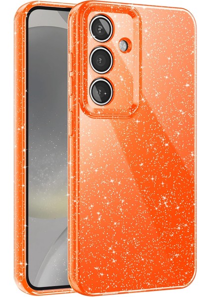 Samsung Galaxy A24 Uyumlu Kılıf Kamera Korumalı Parlak Işıltılı Simli Yıldızlı Renkli Slikon Kapak