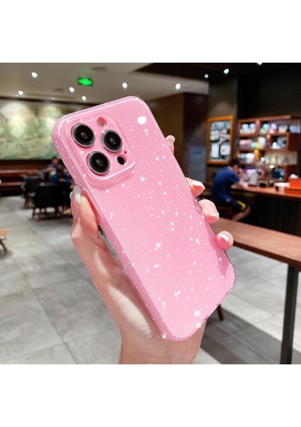Iphone 13 Pro Max Uyumlu Kılıf Kamera Korumalı Parlak Işıltılı Simli Yıldızlı Renkli Slikon Kapak