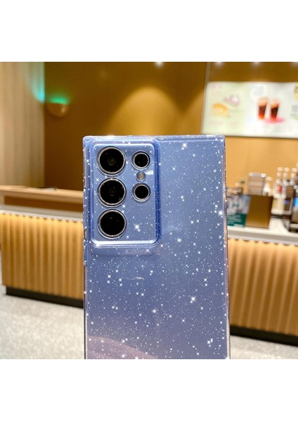 Samsung Galaxy S22 Ultra Uyumlu Kılıf Kamera Korumalı Parlak Işıltılı Simli Yıldızlı Slikon Kapak modelleri