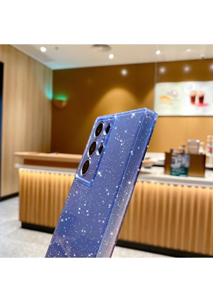 Samsung Galaxy S22 Ultra Uyumlu Kılıf Kamera Korumalı Parlak Işıltılı Simli Yıldızlı Slikon Kapak indirimleri
