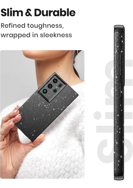 Samsung Galaxy S22 Ultra Uyumlu Kılıf Kamera Korumalı Parlak Işıltılı Simli Yıldızlı Slikon Kapak fiyatları
