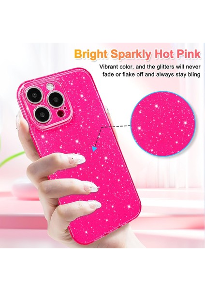 Iphone 15 Pro Uyumlu Kılıf Kamera Korumalı Parlak Işıltılı Simli Yıldızlı Renkli Slikon Kapak fiyatları