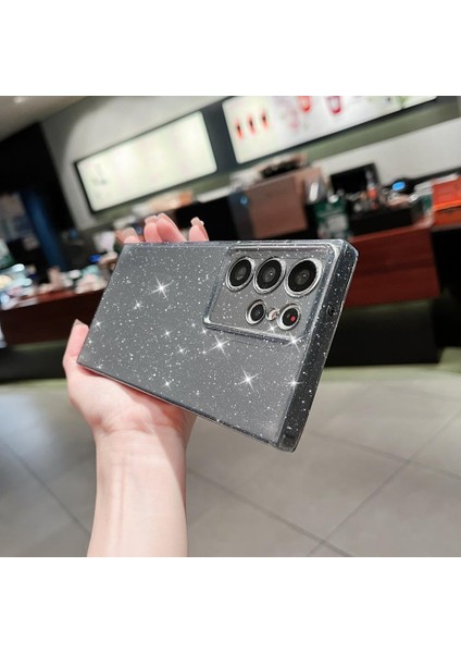 Samsung Galaxy S22 Ultra Uyumlu Kılıf Kamera Korumalı Parlak Işıltılı Simli Yıldızlı Slikon Kapak modelleri