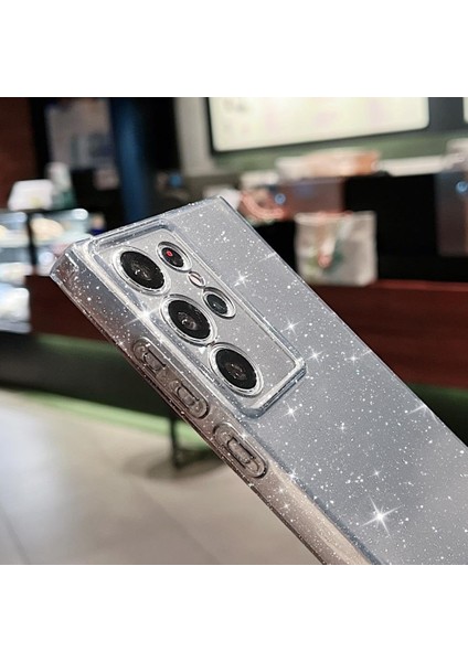 Samsung Galaxy S22 Ultra Uyumlu Kılıf Kamera Korumalı Parlak Işıltılı Simli Yıldızlı Slikon Kapak indirimleri