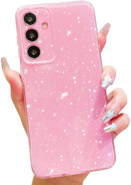 Samsung Galaxy A24 Uyumlu Kılıf Kamera Korumalı Parlak Işıltılı Simli Yıldızlı Renkli Slikon Kapak