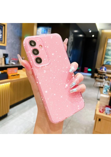 Xiaomi Redmi 12C Için Kılıf Kamera Korumalı Parlak Işıltılı Simli Yıldızlı Renkli Slikon Kapak