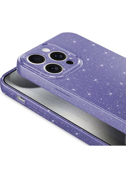 Iphone 15 Pro Max Uyumlu Kılıf Kamera Korumalı Parlak Işıltılı Simli Yıldızlı Renkli Slikon Kapak