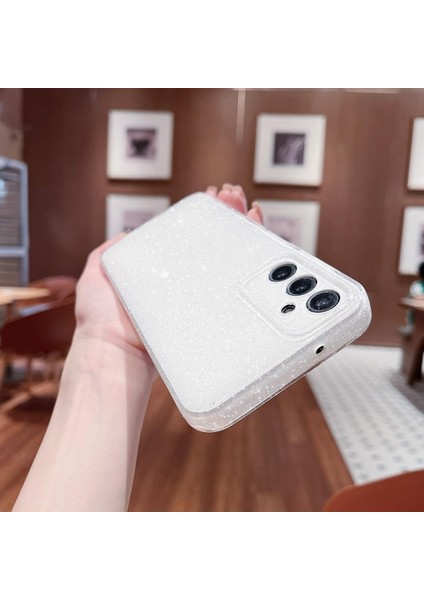 Samsung Galaxy S24 Plus Uyumlu Kılıf Kamera Korumalı Parlak Işıltılı Simli Yıldızlı Slikon Kapak