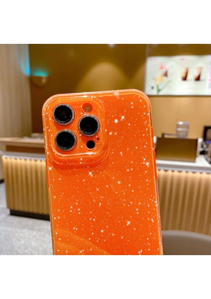 Iphone 13 Pro Max Uyumlu Kılıf Kamera Korumalı Parlak Işıltılı Simli Yıldızlı Renkli Slikon Kapak