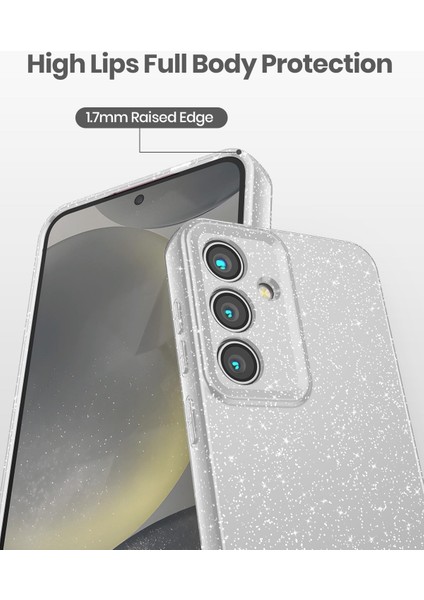 Samsung Galaxy A25 Uyumlu Kılıf Kamera Korumalı Parlak Işıltılı Simli Yıldızlı Renkli Slikon Kapak