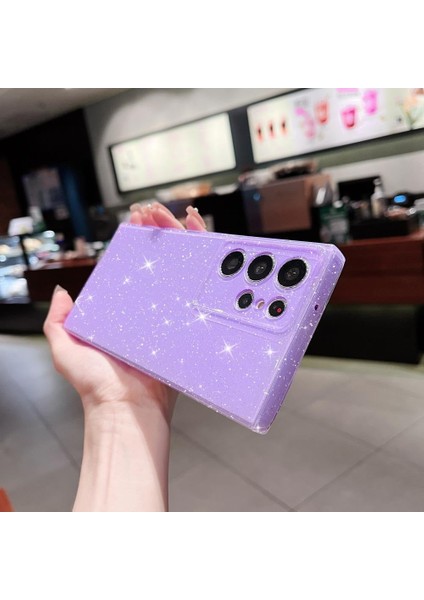 Samsung Galaxy S24 Ultra Uyumlu Kılıf Kamera Korumalı Parlak Işıltılı Simli Yıldızlı Slikon Kapak modelleri
