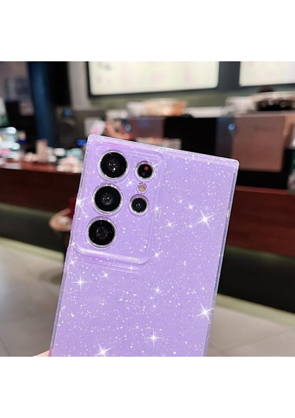 Samsung Galaxy S24 Ultra Uyumlu Kılıf Kamera Korumalı Parlak Işıltılı Simli Yıldızlı Slikon Kapak fırsatları