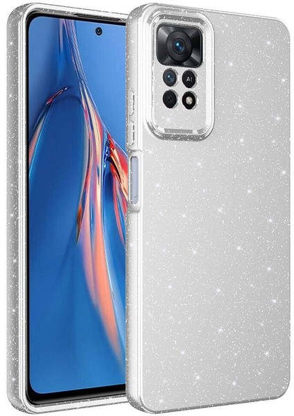 Xiaomi Redmi Note 12 Pro 4g Için Kılıf Kamera Korumalı Parlak Işıltılı Simli Yıldızlı Slikon Kapak