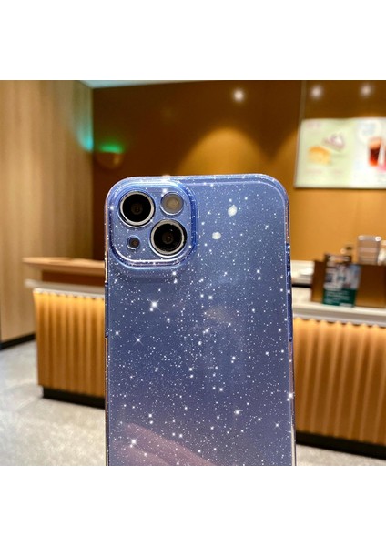Iphone 14 Plus Uyumlu Kılıf Kamera Korumalı Parlak Işıltılı Simli Yıldızlı Renkli Slikon Kapak modelleri