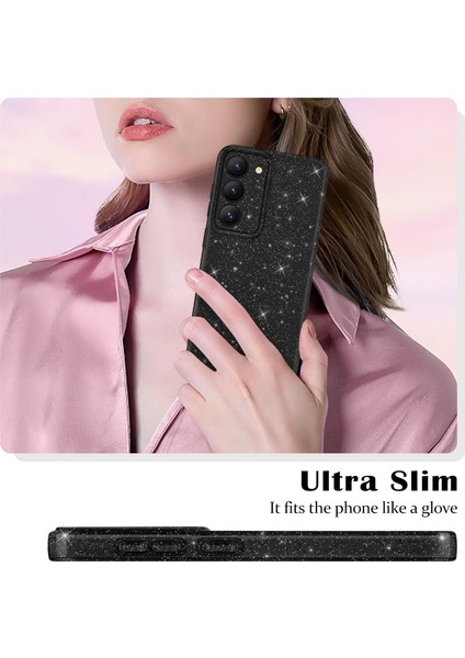 Samsung Galaxy A25 Uyumlu Kılıf Kamera Korumalı Parlak Işıltılı Simli Yıldızlı Renkli Slikon Kapak