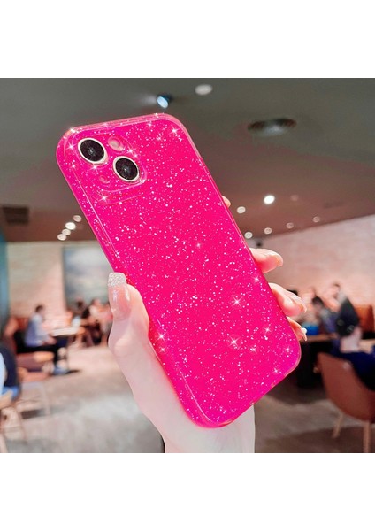 Iphone 15 Plus Uyumlu Kılıf Kamera Korumalı Parlak Işıltılı Simli Yıldızlı Renkli Slikon Kapak modelleri
