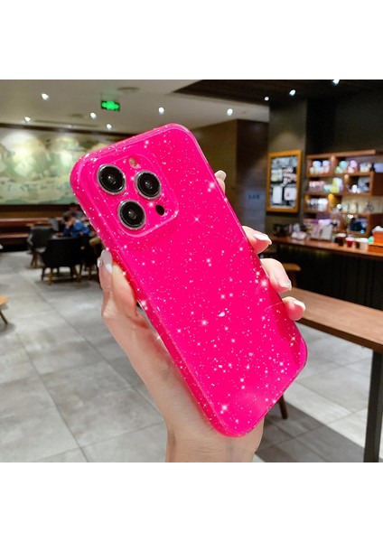 Iphone 12 Pro Max Uyumlu Kılıf Kamera Korumalı Parlak Işıltılı Simli Yıldızlı Renkli Slikon Kapak