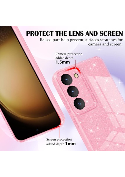 Xiaomi Redmi 12C Için Kılıf Kamera Korumalı Parlak Işıltılı Simli Yıldızlı Renkli Slikon Kapak