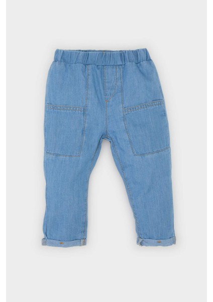 Erkek Bebek Beli Lastikli Jean Pantolon E0833A525SP