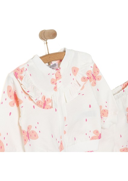 Basic Kız Fermuarlı Kelebek Desenli Eşofman Takımı Kız Bebek modelleri