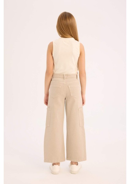 Kız Çocuk Wide Leg Kargo Geniş Paça Jean Pantolon C0451A825SM indirimleri