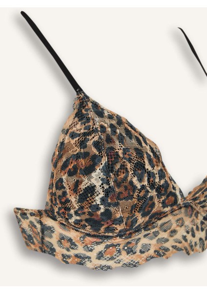 Leopar Desenli Pedli Dantelli Bralet-Fall in Love E6986AX25SP