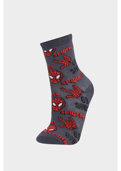 Erkek Çocuk Marvel Spiderman 2'li Pamuklu Uzun Çorap E5167A8NS